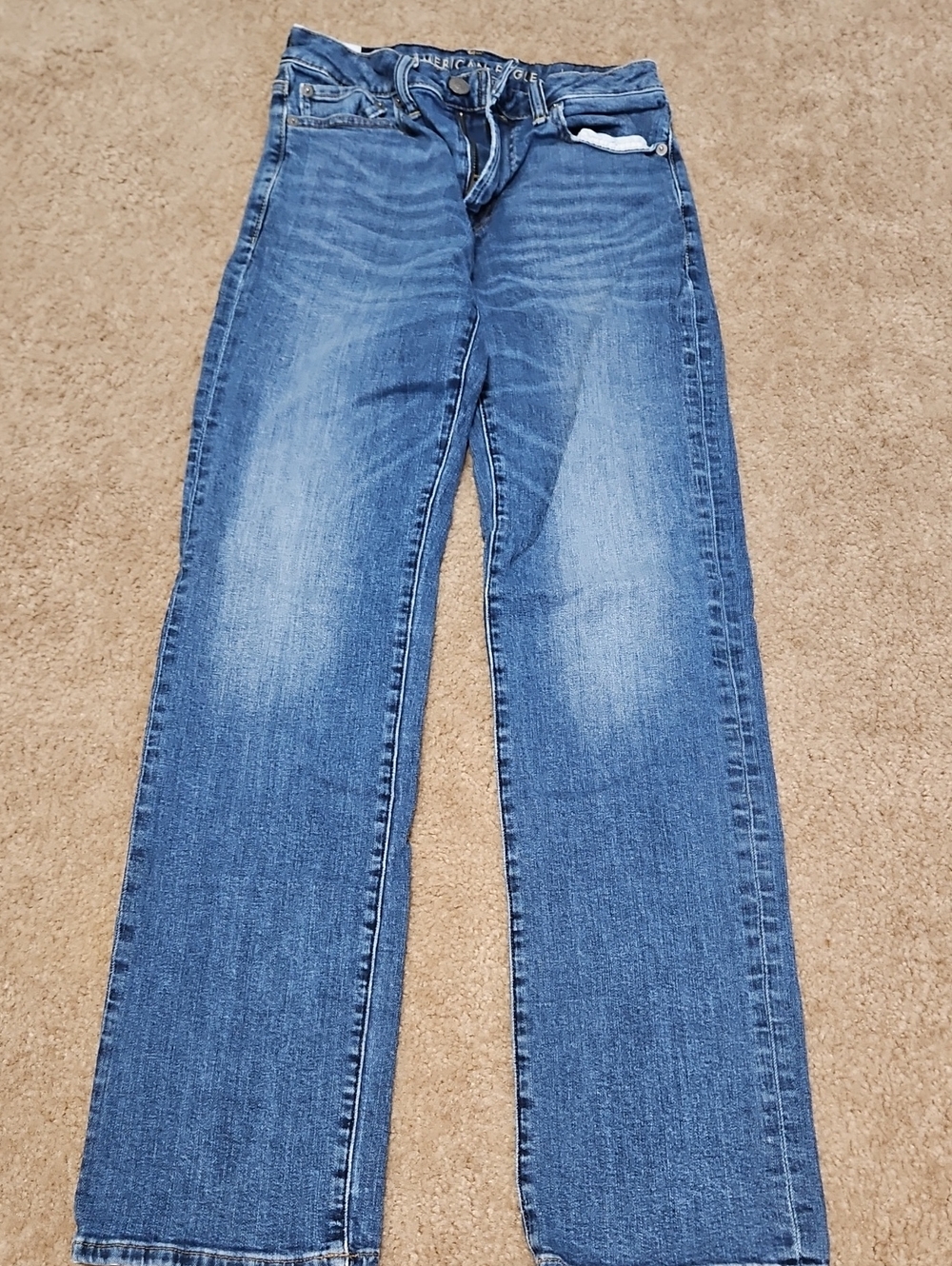 American Eagle Outfitters Medium Blue Straight-Leg Jeans 28x32